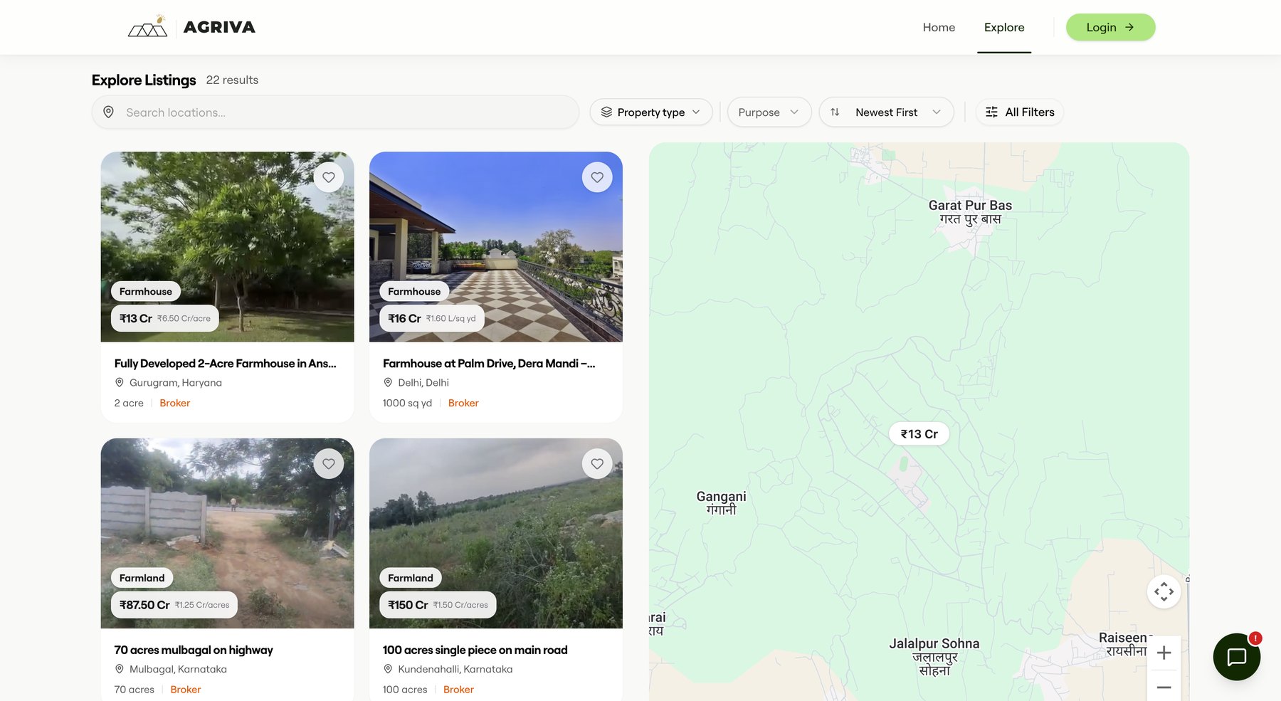 Agriva — Explore listings